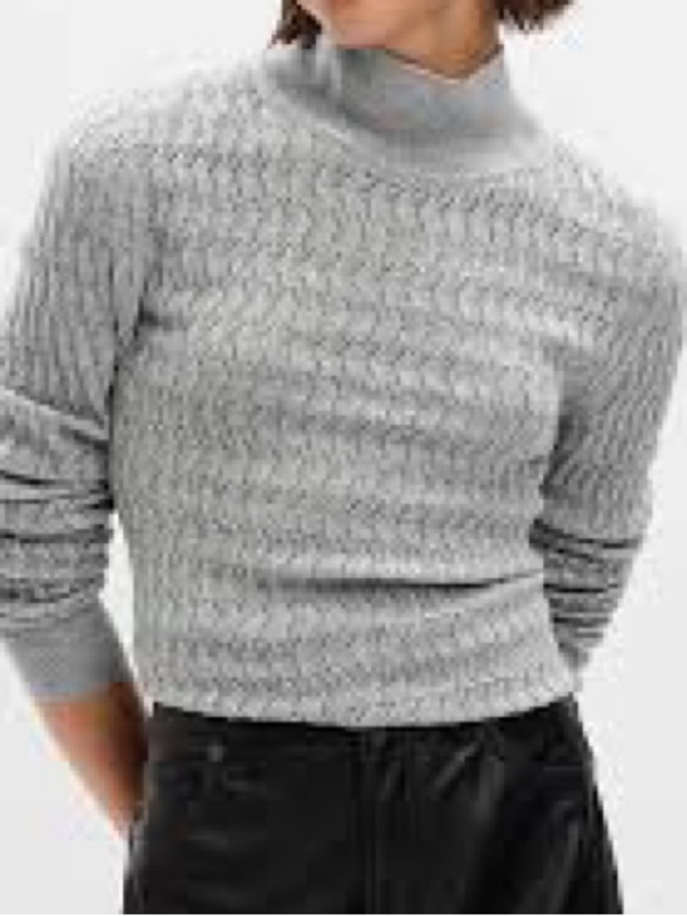 Gap Silver Metallic Pointelle Mock Neck Knit Sweater Small Shimmer Top